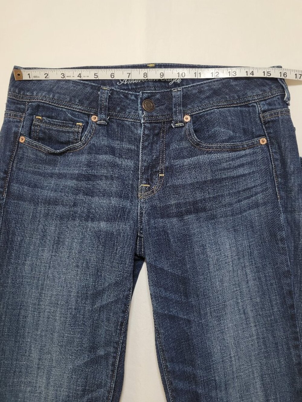 American Eagle Bootcut Jeans Mid Rise Dark Wash Stretch Size 8 Indie Sleaze - Picture 3 of 10